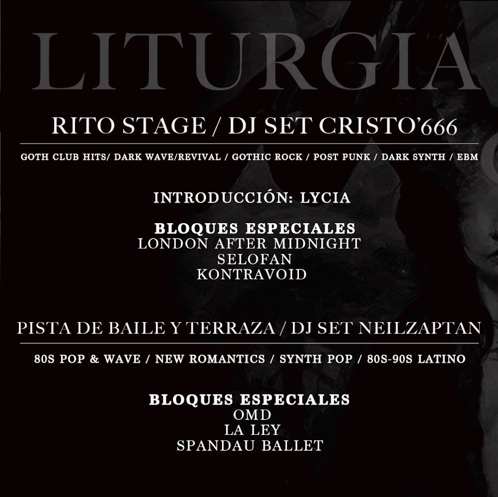 LITURGIA: Sábado 04 Noviembre, DJ Set invitado @elclaustrocl (Santiago, Chile)