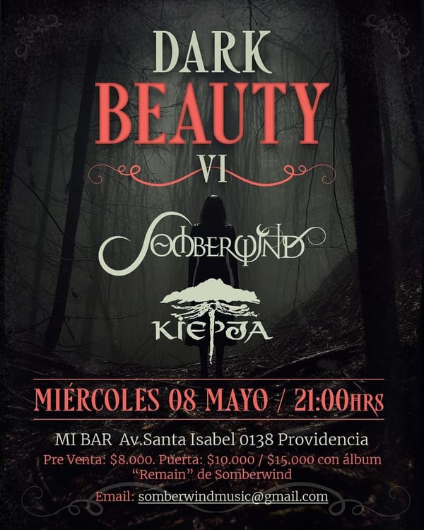 Manto Negro presenta: KIEPJA + SOMBERWIND este Miércoles 08 de Mayo en MiBar